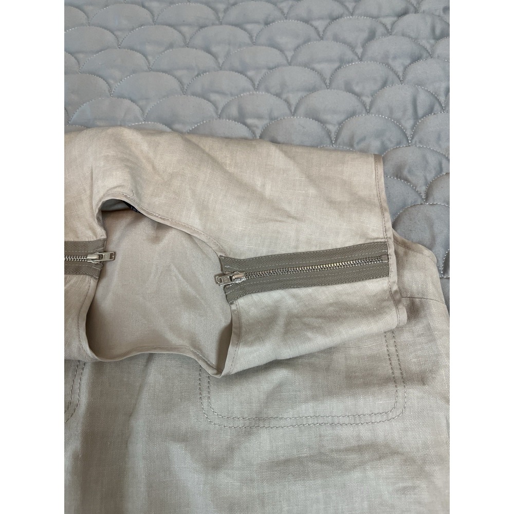 JOSEPH linen Jackson Cargo Shift Dress Sz 36 US Sz 6 Khaki Color With Pockets - Picture 11 of 11